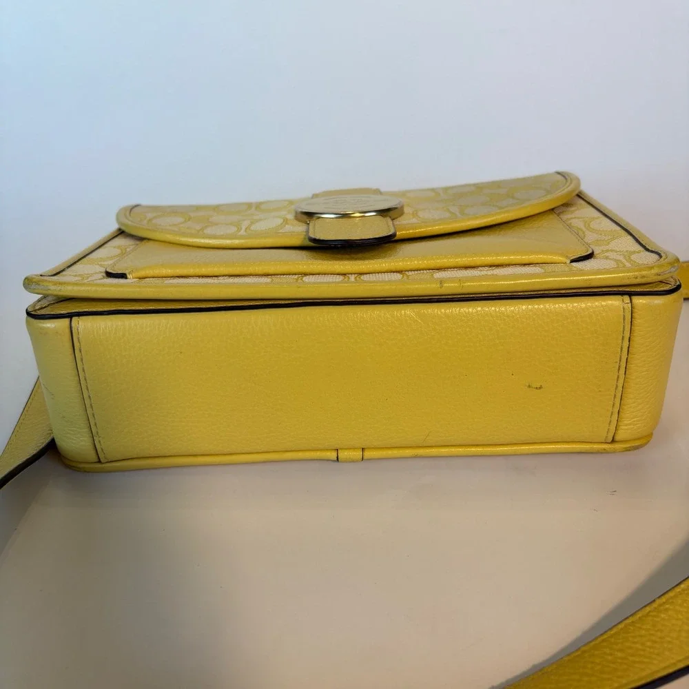 Coach Lonnie Crossbody Bag‎ In Signature Jacquard Gold/Retro Yellow C8307